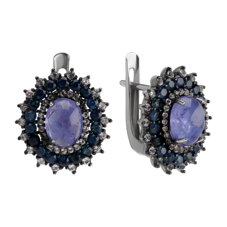 Серьги из серебра с сапфиром