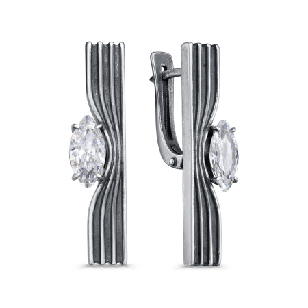 Серебряные серьги с фианитами
