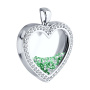 Серебряная подвеска с лейкосапфирами и фианитами «Сердце»