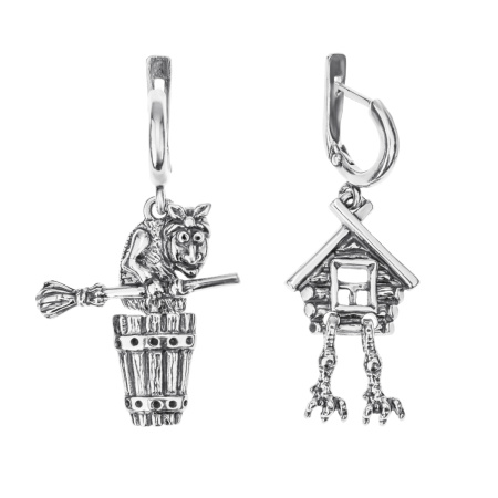 Серьги серебряные «Бабка-Ежка»