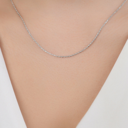Серебряная тонкая цепь «Верёвочка»