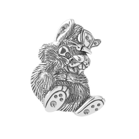 Брошь из серебра «Иду на посадку!»