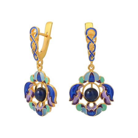 Серьги из серебра с эмалью