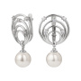 Серьги из серебра с фианитами и жемчугом