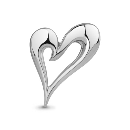 Серебряная брошь «Сердце»