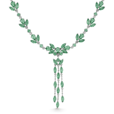 Колье из серебра с празиолитом