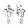 Серебряные серьги с бриллиантами «Цветок»