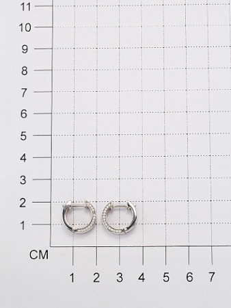 Серьги-кольца из серебра с фианитами