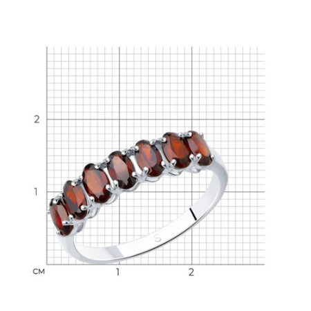Серебряное кольцо с гранатом