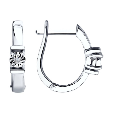 Серьги из серебра Sokolov с родированием с бриллиантами