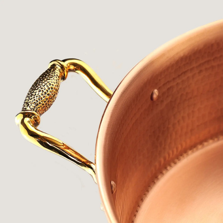 Медный таз для варенья кованный (3 литра) «Лист»