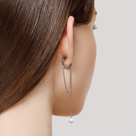 Серьги из серебра с керамическими вставками