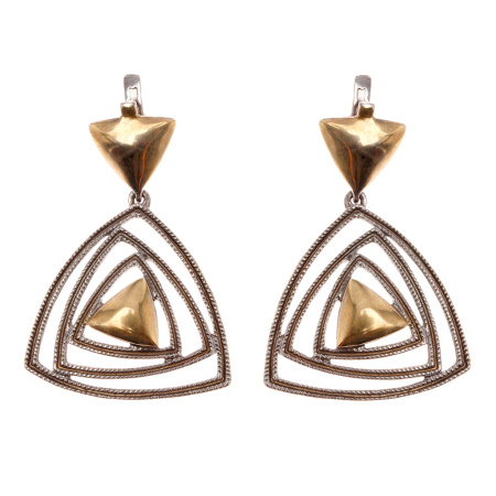 Серебряные серьги с позолотой «Гламур»