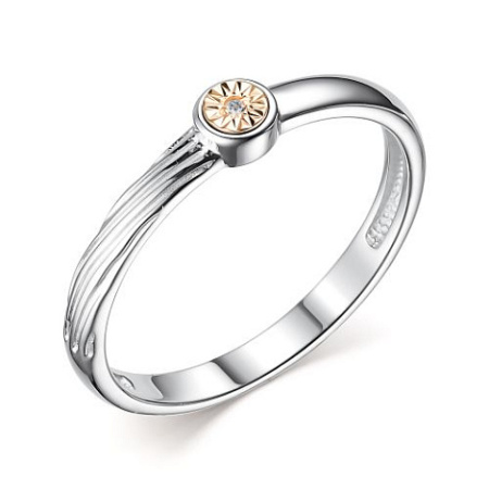 Кольцо из серебра с бриллиантом