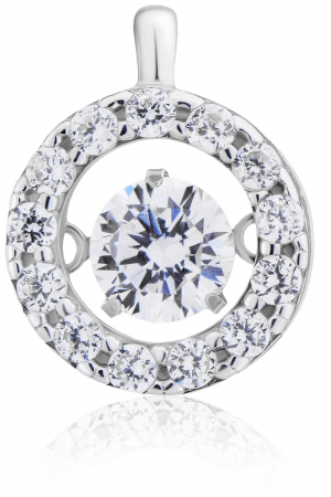 Подвеска серебряная с танцующими фианитами