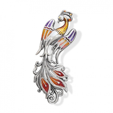 Брошь из серебра «Жар-птица»