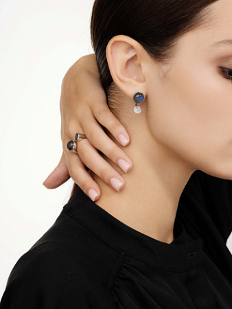 Серьги из серебра с лабрадоритом