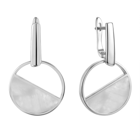 Серебряные серьги с перламутром «Круг»