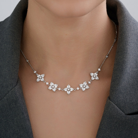 Колье из серебра с фианитами