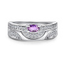 Кольцо из серебра с аметистом и фианитами