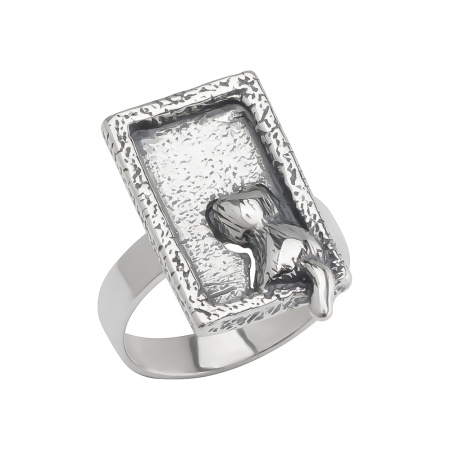 Серебряное кольцо «Кот»