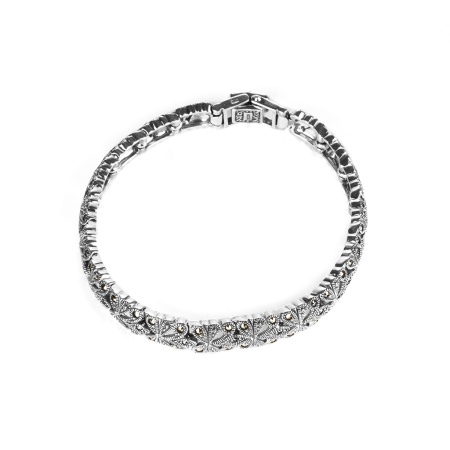 Серебряный браслет с марказитами