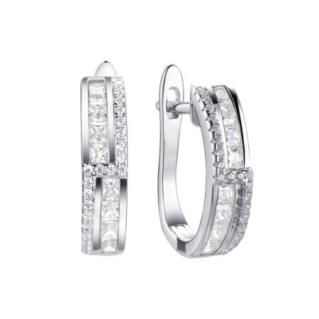 Серебряные серьги с фианитами