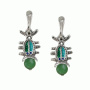 Серьги из серебра с эмалью «Окуни» с авантюрином