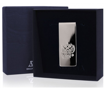 Серебряный зажим для денег «Герб»