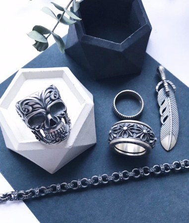 Серебряное кольцо «Череп»