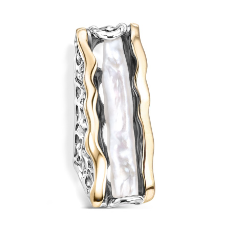 Серебряный кулон с золотом и жемчугом