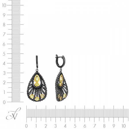 Серьги из серебра с позолотой и перидотами