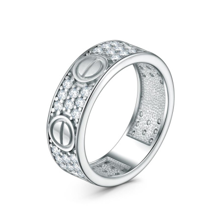 Кольцо из серебра с фианитами «Гвоздь»