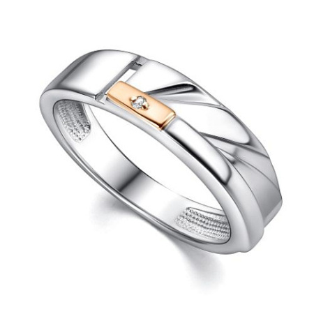 Кольцо из серебра с бриллиантом