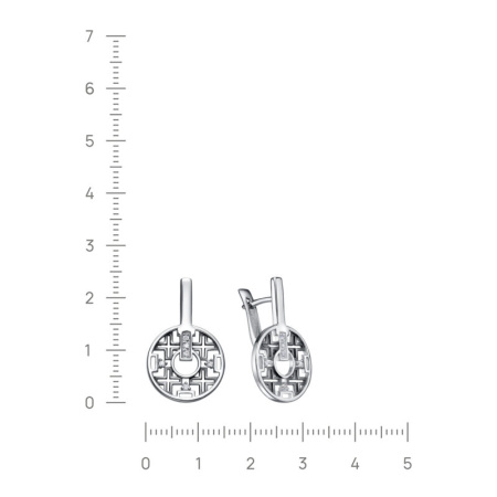Серьги из серебра с фианитами