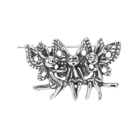 Брошь из серебра «Сплетницы»