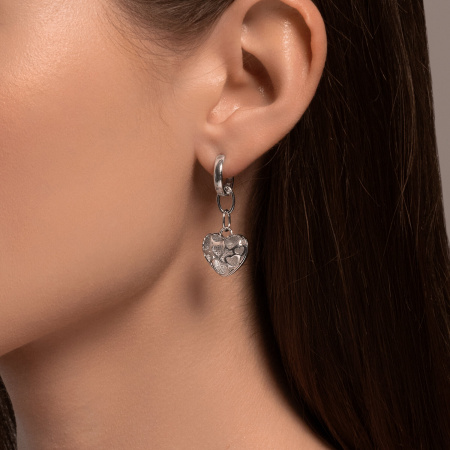 Серебряные серьги «Сердце»