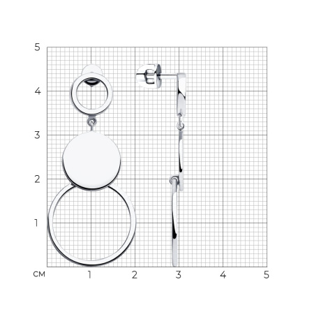 Длинные многоярусные серьги из серебра
