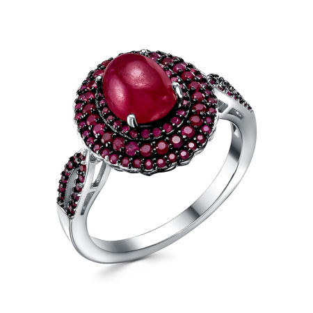 Кольцо из серебра с корундом