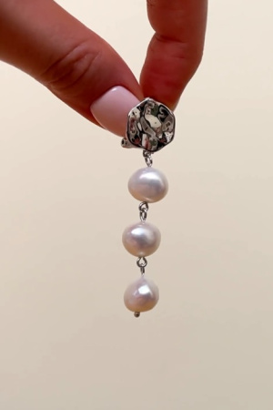 Серебряные серьги с жемчугом