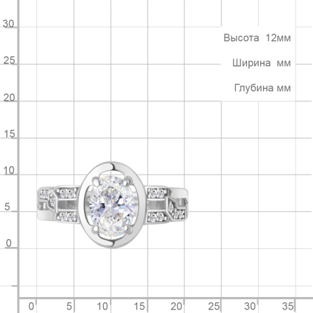 Серебряное кольцо с фианитами