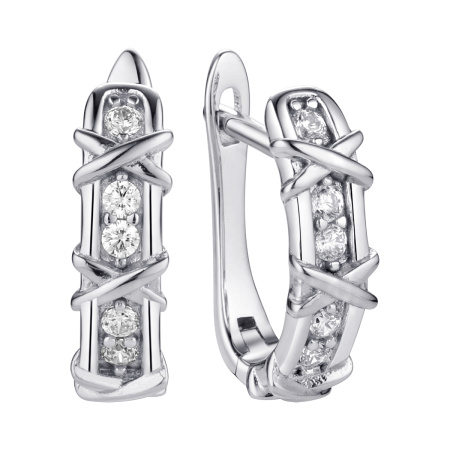 Серьги из серебра с фианитами