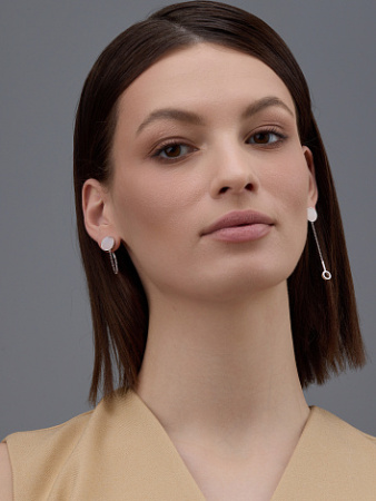 Серебряные серьги-гвоздики с перламутром