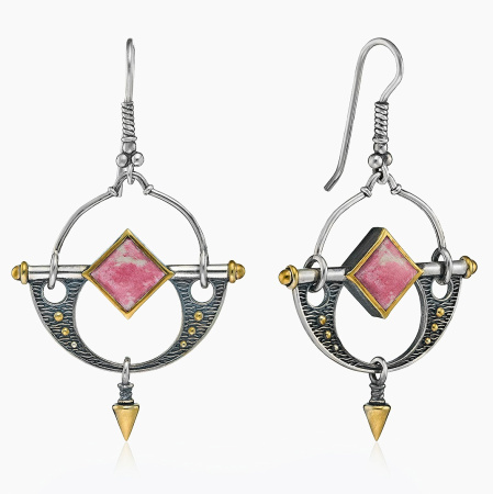 Серьги из серебра с камнем тулит