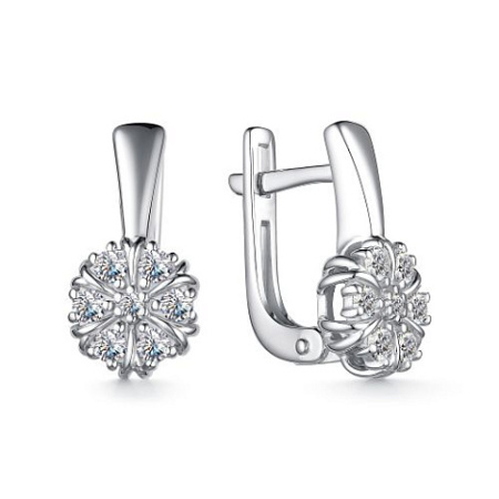 Серебряные серьги с фианитами