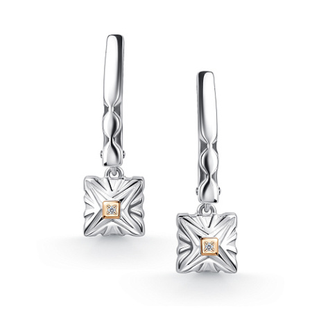 Серьги из серебра с бриллиантами
