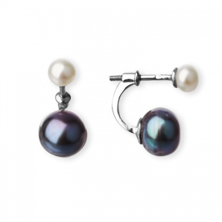 Пусеты из серебра с жемчугом