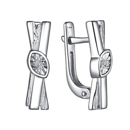 Серьги из серебра с бриллиантом