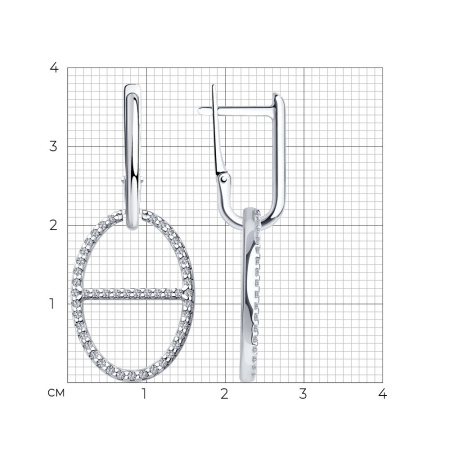 Серьги из серебра с фианитами