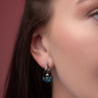 Серьги из серебра с эмалью «Васильки»